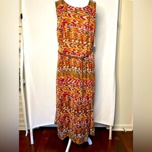 Summery NWT Madison Leigh Sleeveless Fully Lined Maxi Dress with Belt Size 20W